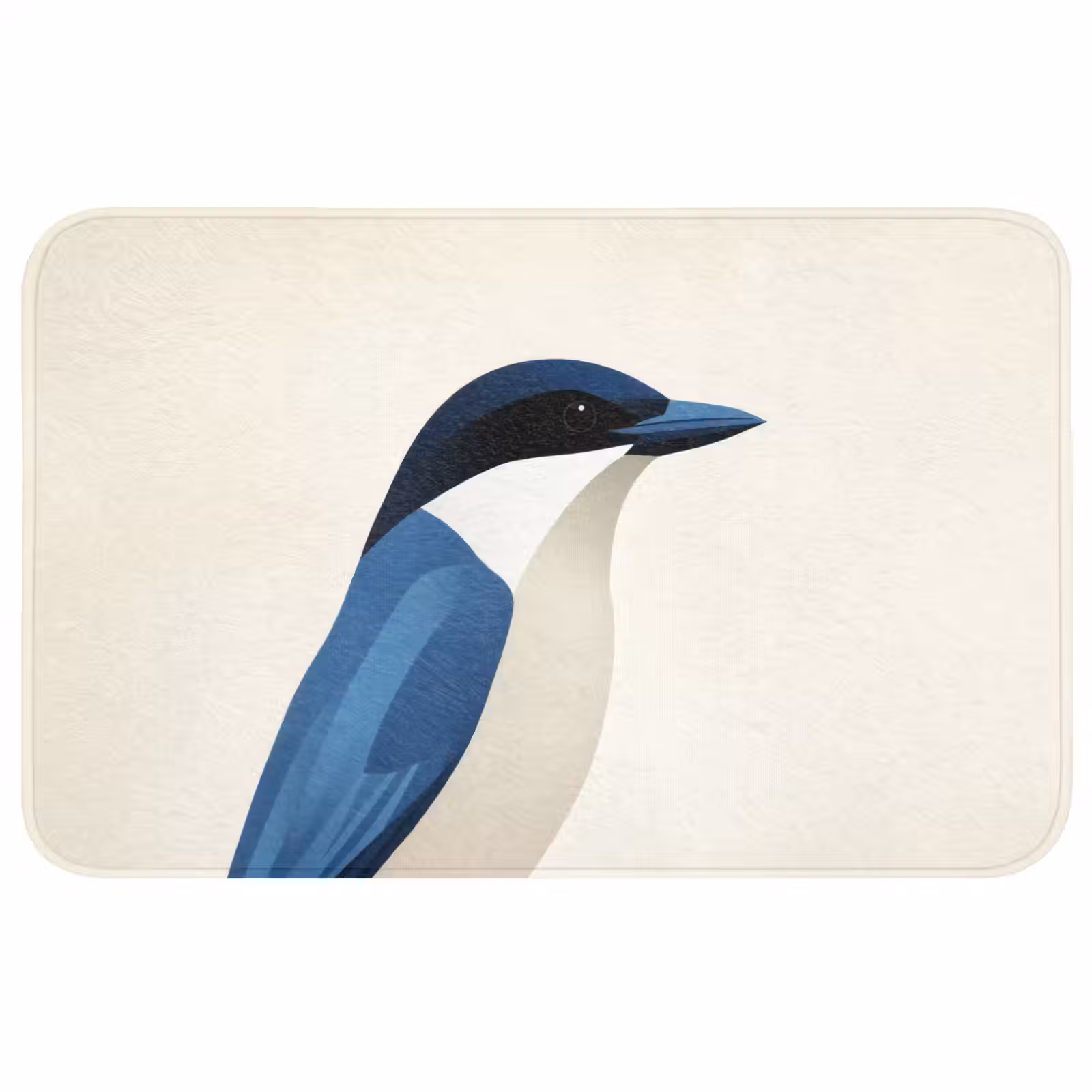 Badmat - Illustratie - Blauw - Vogel — 1