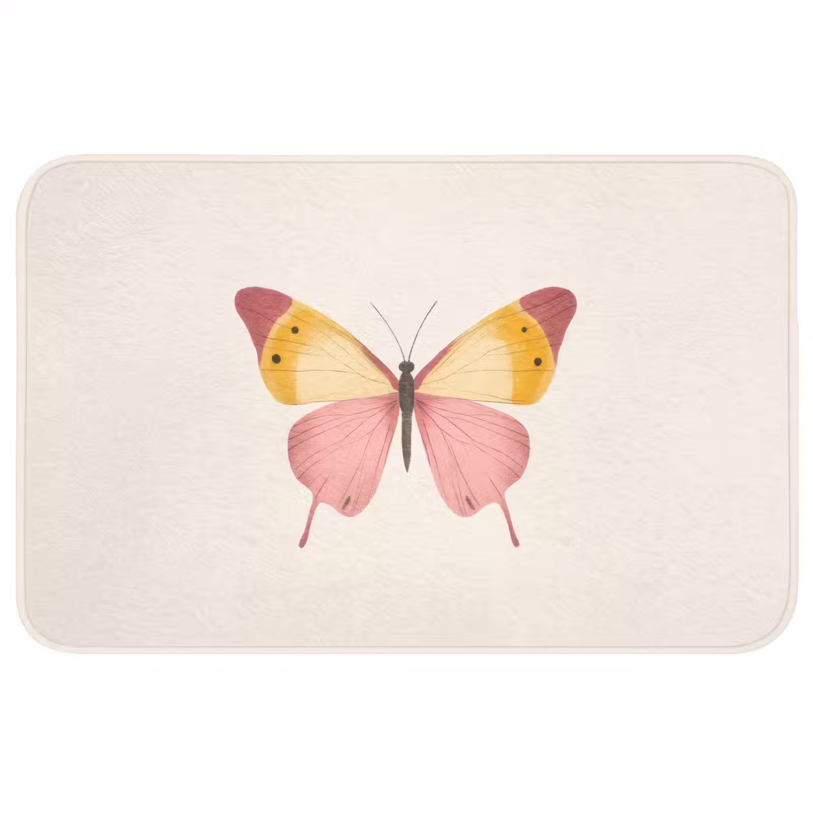 Badmat - Vlinder - Illustratie - Roze — 1