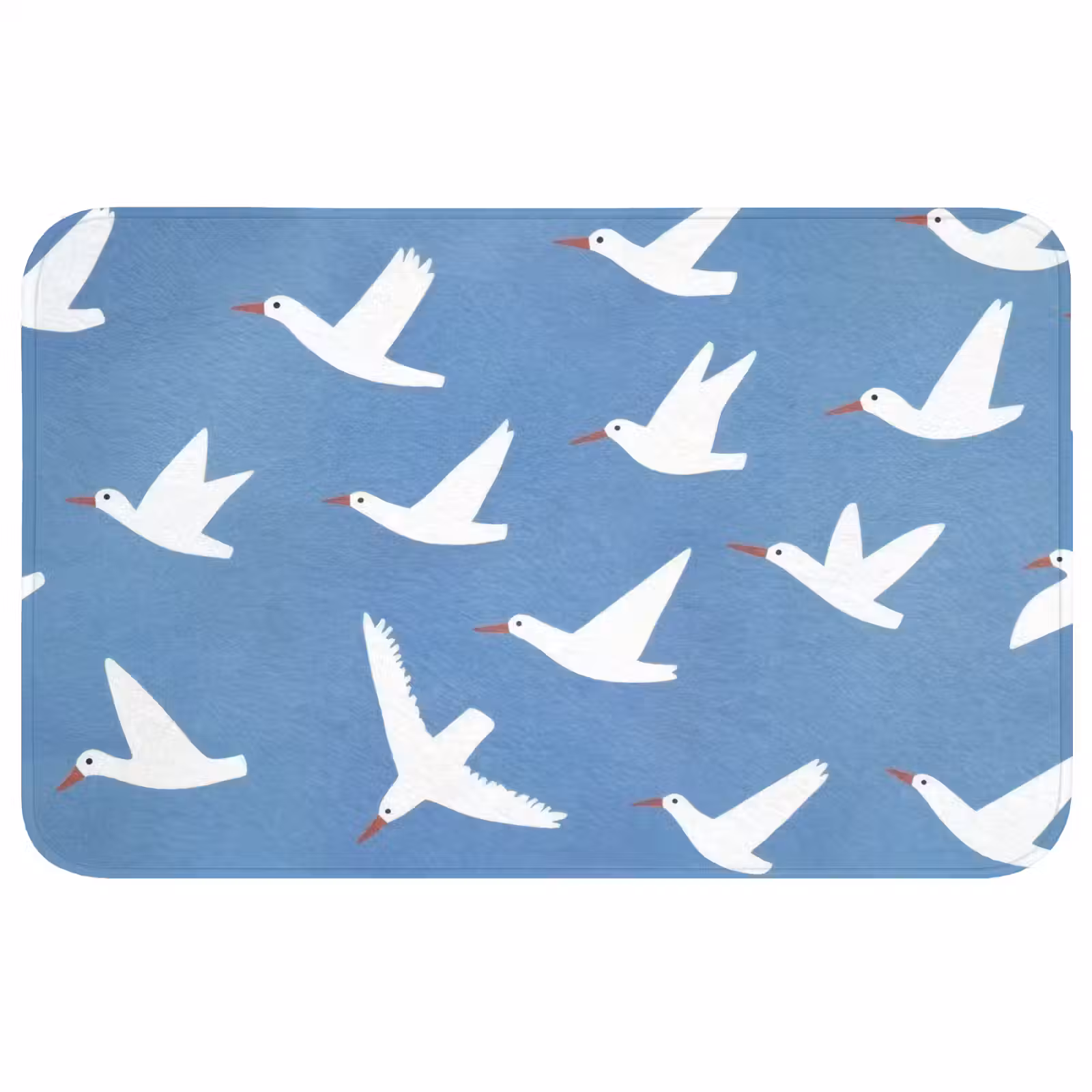 Badmat - Vogels - Wit - Patroon — 1