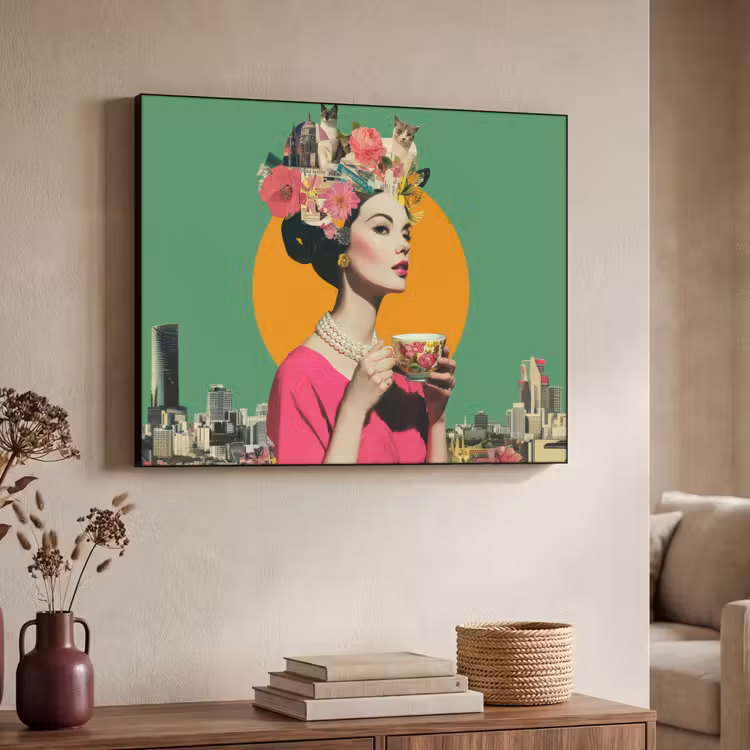 Art Frame - Retro - Vrouw - Stad - Zon — 4