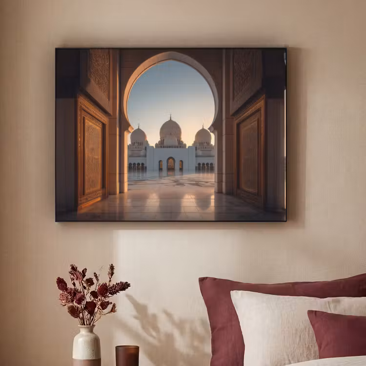 Art Frame - Zonsopkomst - Witte koepels - Plein - Moskee — 2