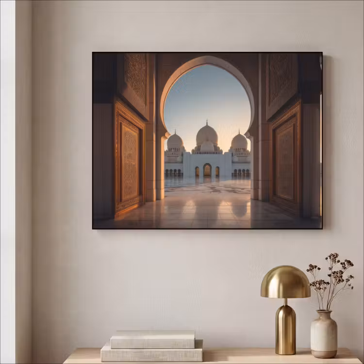 Art Frame - Zonsopkomst - Witte koepels - Plein - Moskee — 3