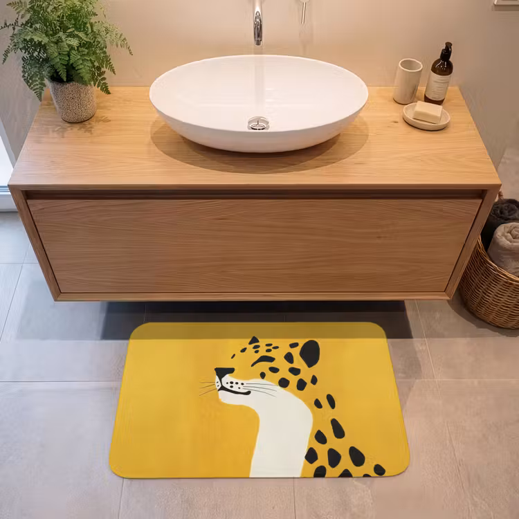 Badmat - Cheetah - Illustratie - Geel — 2