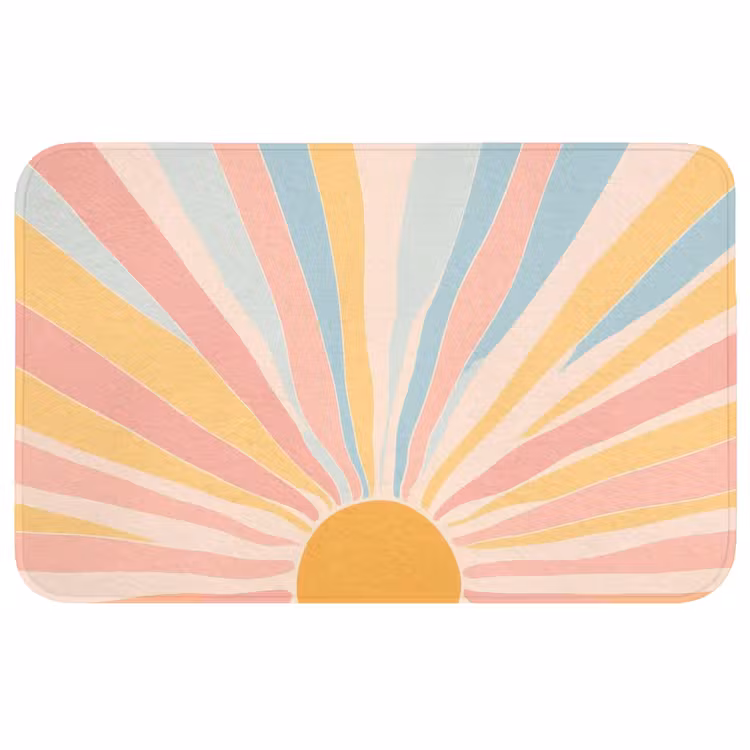 Badmat - Illustratie - Zon - Pastelkleuren — 1
