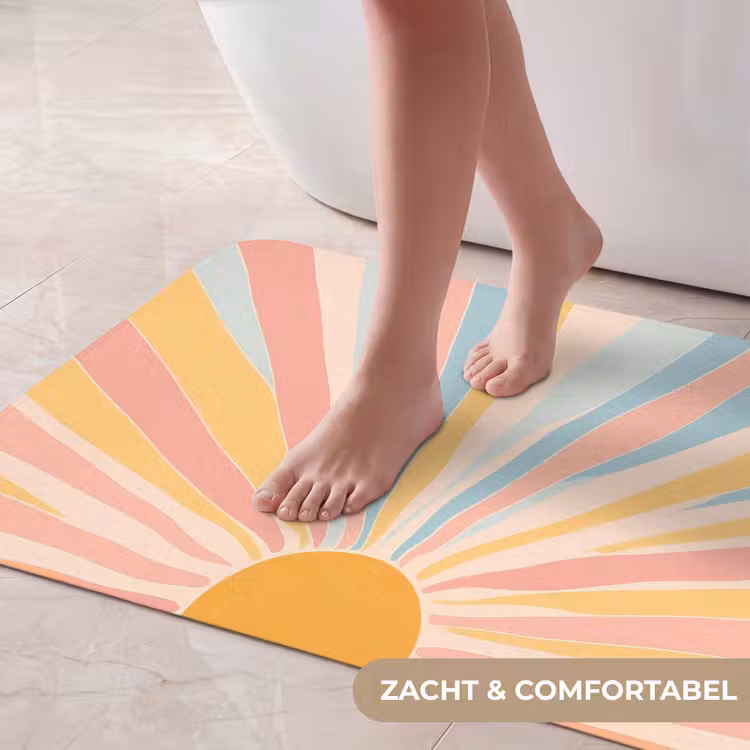 Badmat - Illustratie - Zon - Pastelkleuren — 5