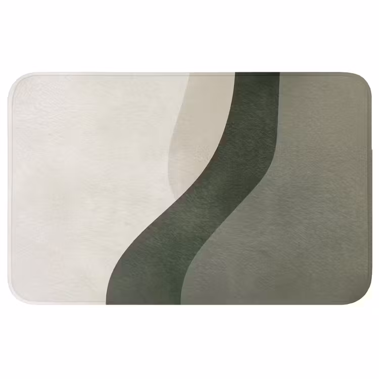 Badmat - Japandi - Groen - Abstract - Modern — 1