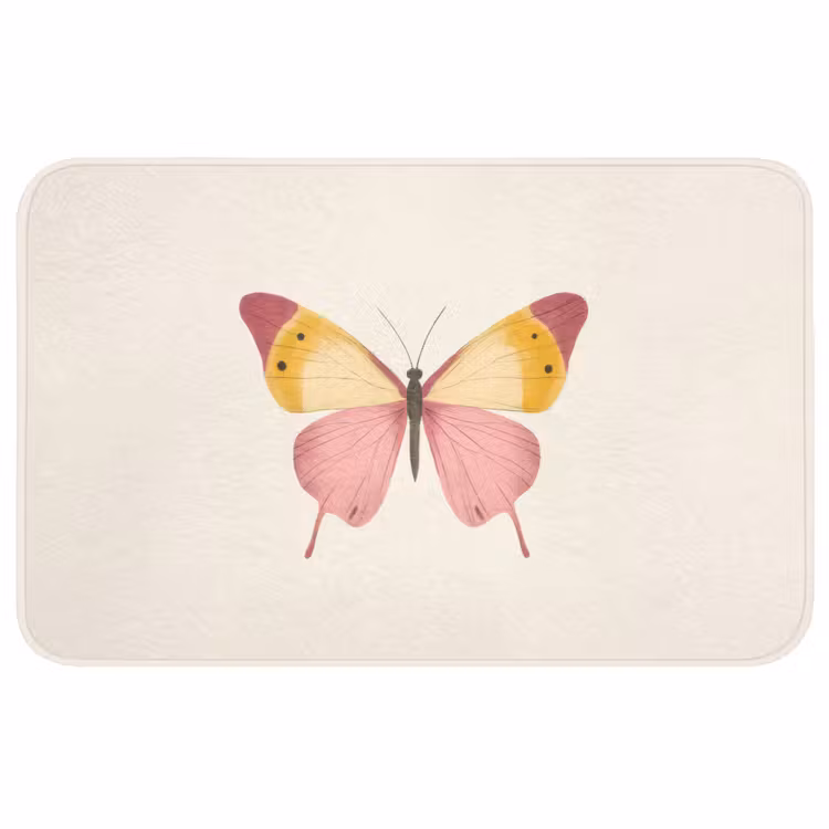 Badmat - Vlinder - Illustratie - Roze — 1