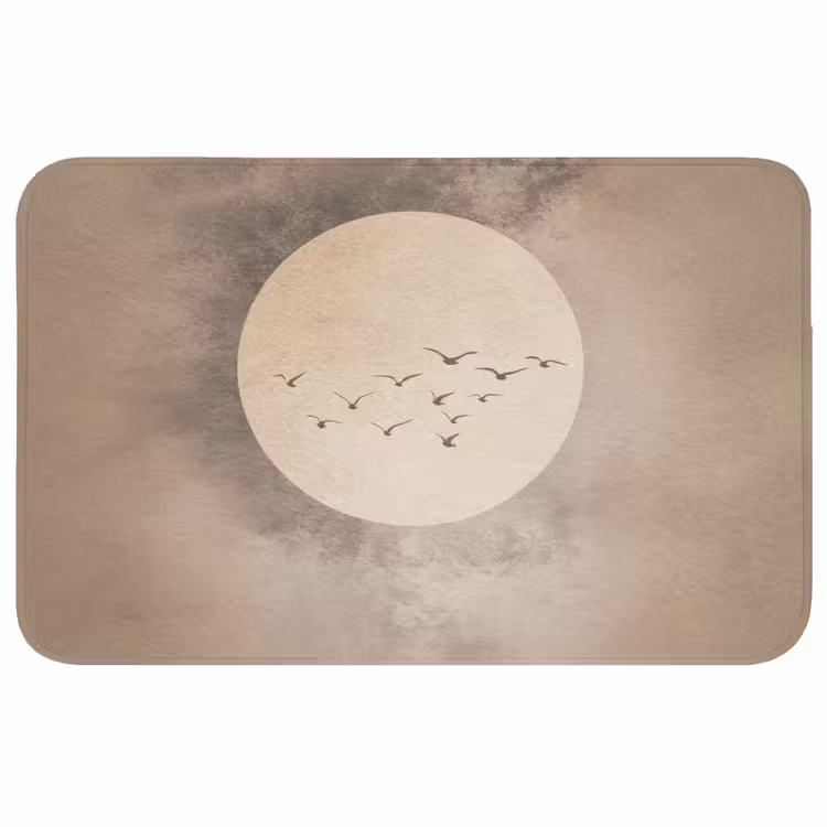 Badmat - Vogel - Beige - Japandi — 1
