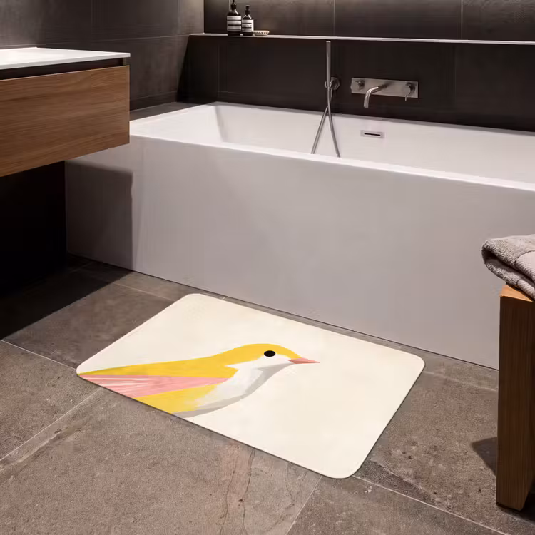 Badmat - Vogel - Minimalistisch - Geel — 4