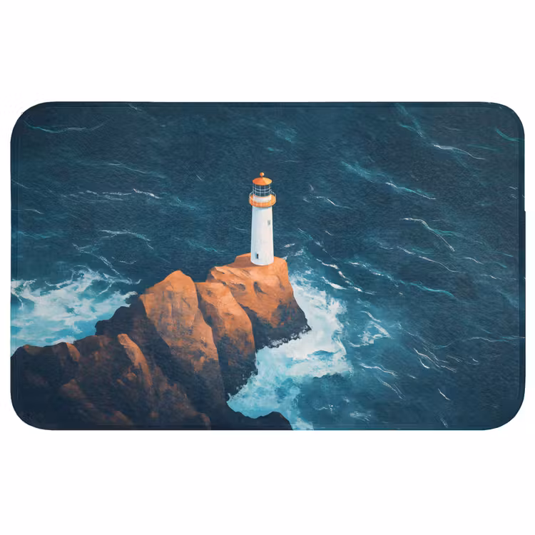 Badmat - Vuurtoren - Rots - Zee - Golven — 1