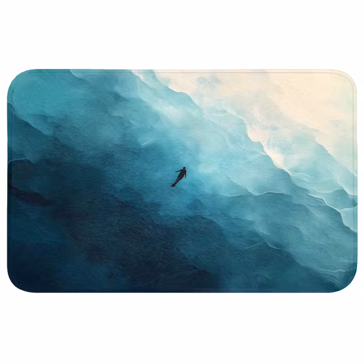 Badmat - Zee - Silhouet - Abstract - Blauw — 1