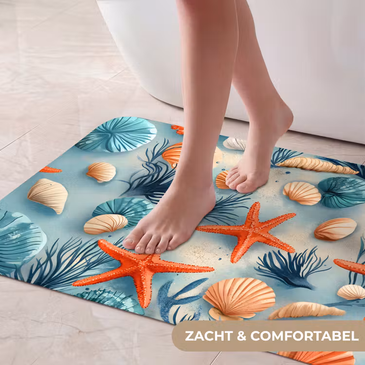 Badmat - Zeesterren - Schelpen - Illustratie - Zand — 5
