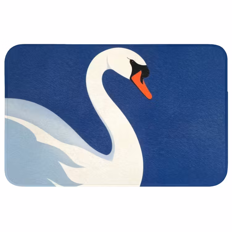 Badmat - Zwaan - Wit - Snavel - Illustratie — 1