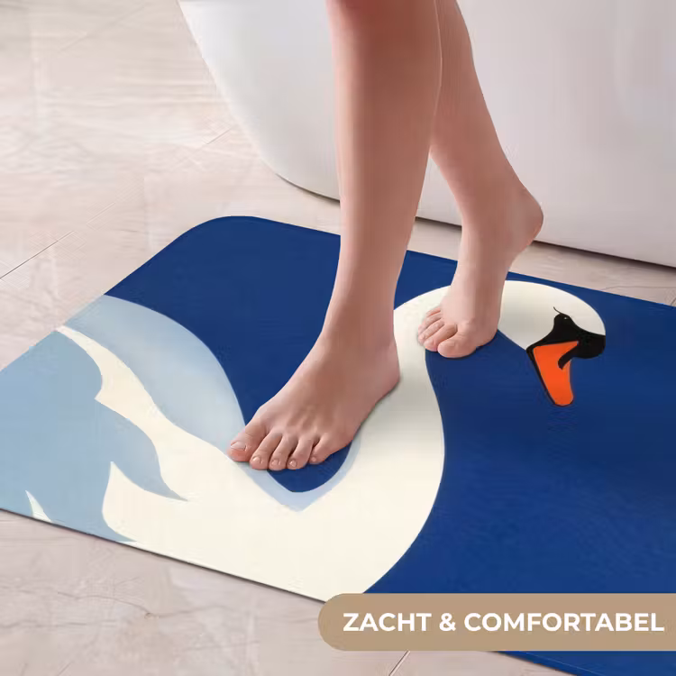 Badmat - Zwaan - Wit - Snavel - Illustratie — 5