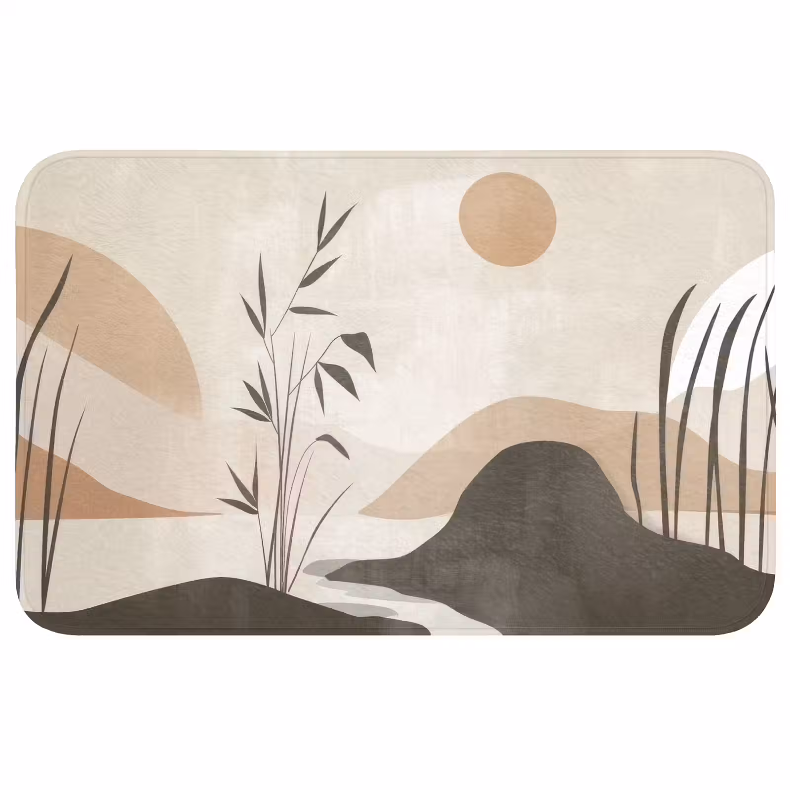 Badmat - Japandi - Landschap - Beige — 1