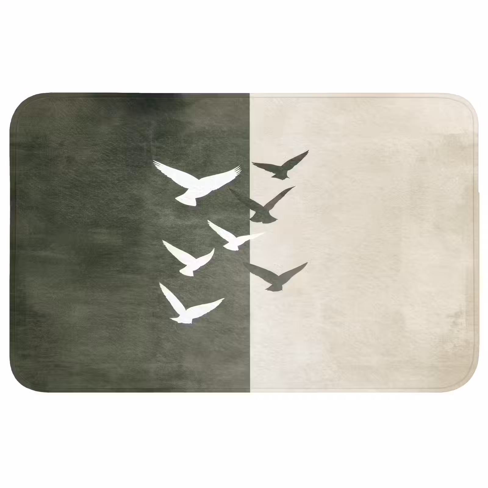 Badmat - Japandi - Vogel - Groen — 1