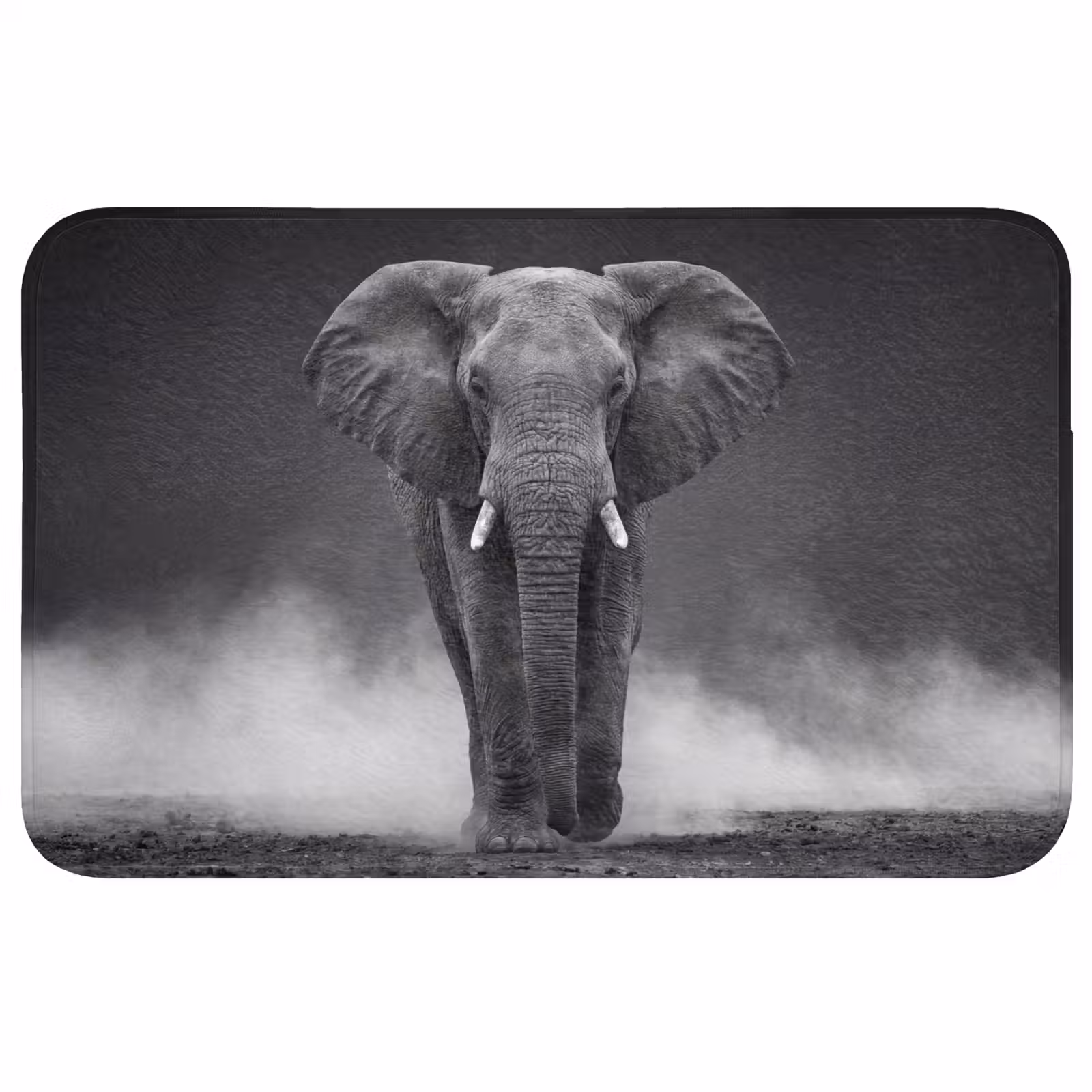 Badmat - Olifant - Zwart - Wit - Rook — 1