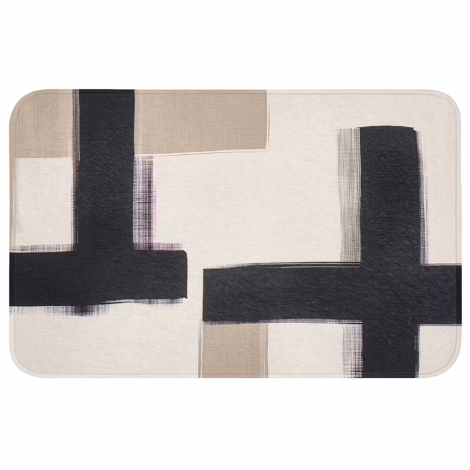 Badmat - Zwart - Abstract - Japandi — 1