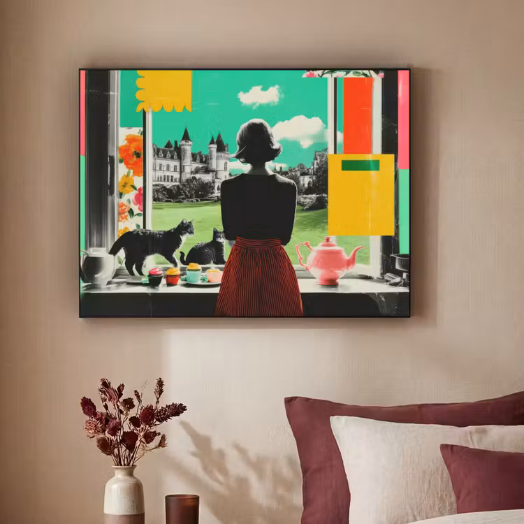 Art Frame - Vrouw - Keuken - Katten - Doorkijk — 2