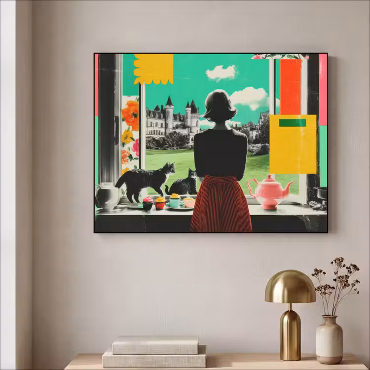 Art Frame - Vrouw - Keuken - Katten - Doorkijk — 3