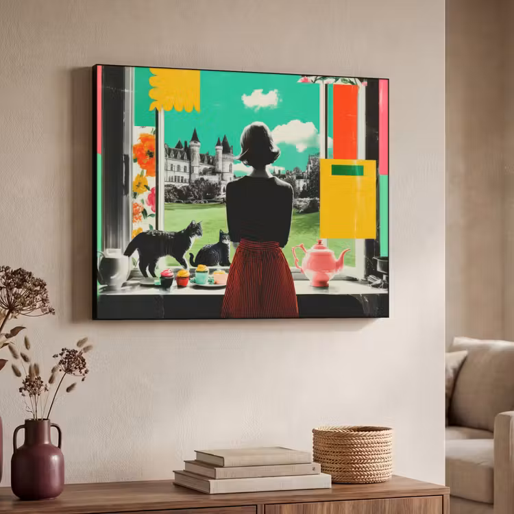 Art Frame - Vrouw - Keuken - Katten - Doorkijk — 4