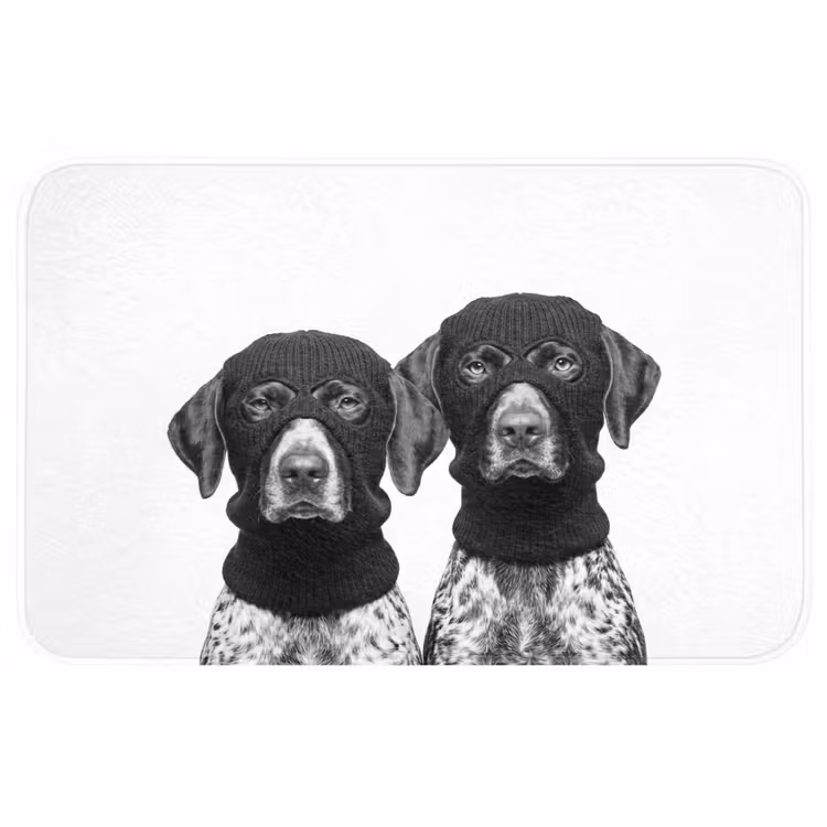 Badmat - Honden - Bivakmuts - Zwart - wit — 1