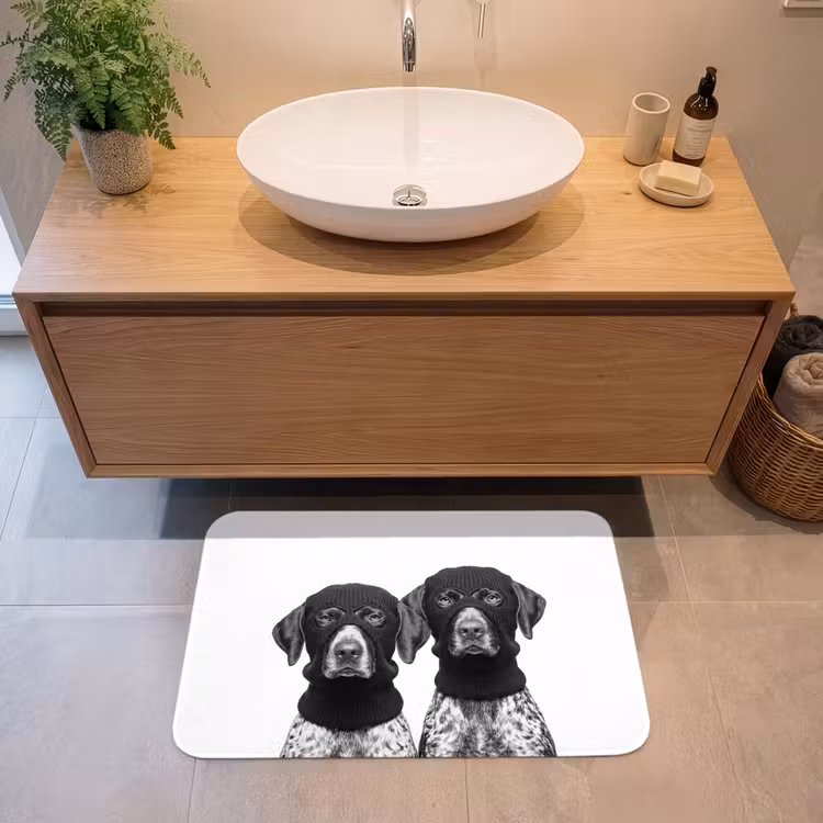 Badmat - Honden - Bivakmuts - Zwart - wit — 2
