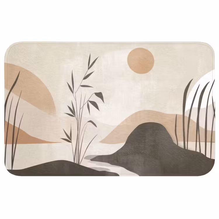 Badmat - Japandi - Landschap - Beige — 1