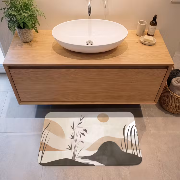 Badmat - Japandi - Landschap - Beige — 2