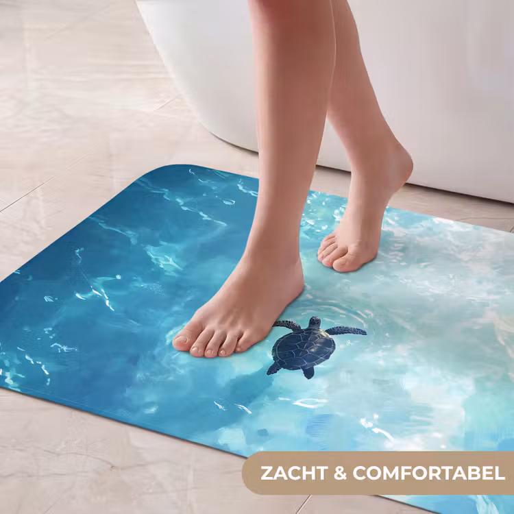 Badmat - Schildpad - Zee - Blauw - Schittering — 5