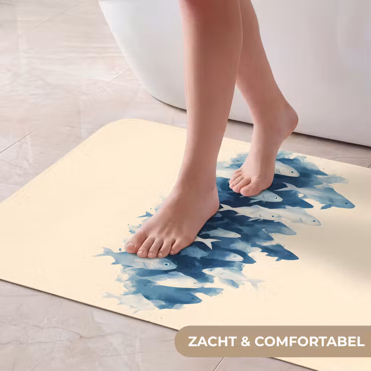 Badmat - Vissen - Minimalistisch - Blauw — 5