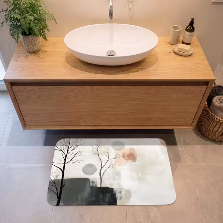 Badmat - Wabi sabi - Beige - Plant — 2