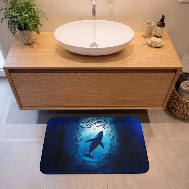 Badmat - Walvis - Vissen - Donkerblauw — 2