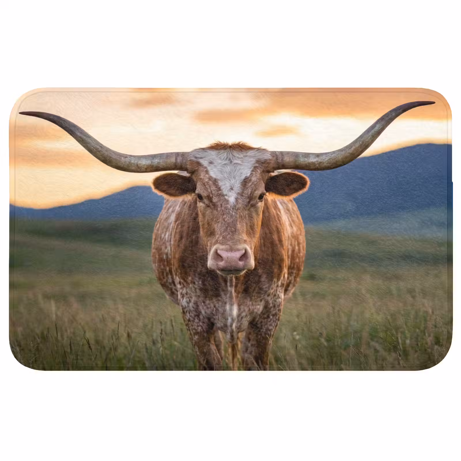 Badmat - Longhorn - Landschap - Zonsondergang — 1