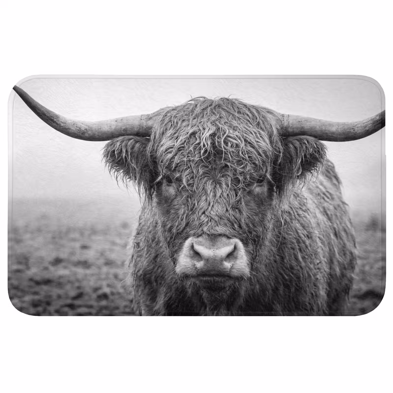 Badmat - Schotse hooglander - Zwart - Wit - Gras — 1