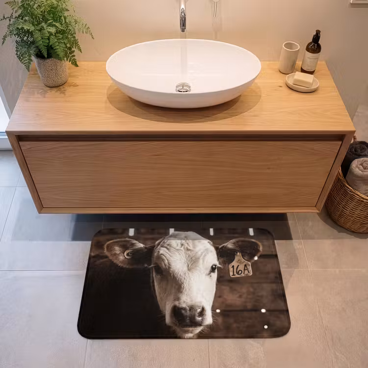 Badmat - Kalf - Oormerk - Houten stal — 2