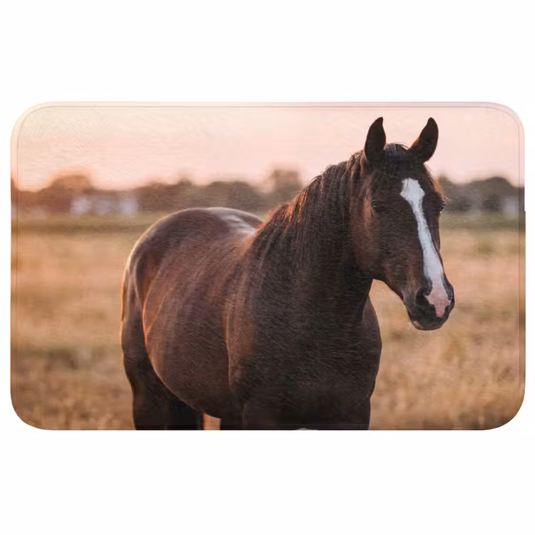 Badmat - Paard - Zonsondergang - Bruin — 1