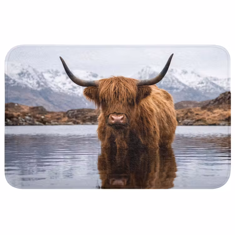 Badmat - Schotse hooglander - Bruin - Water — 1