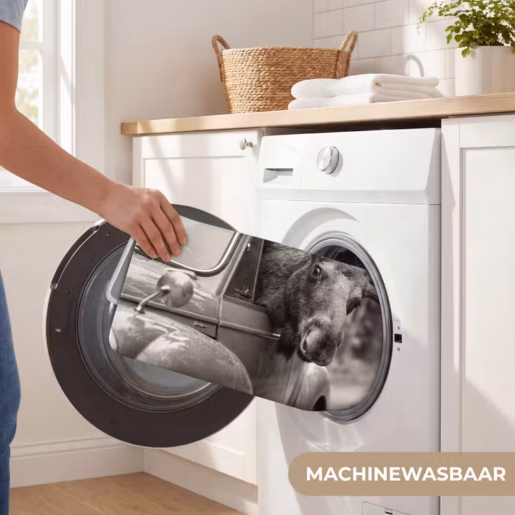 Badmat - Eland - Auto - Gewei - Zwart - Wit — 7
