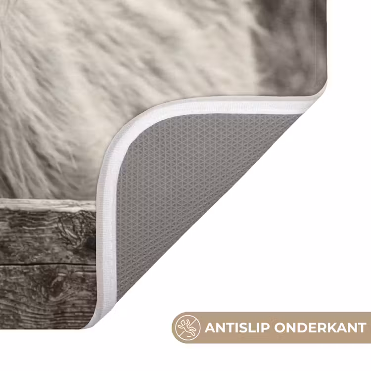 Badmat - Schotse hooglander - Zwart - Wit - Hout — 3