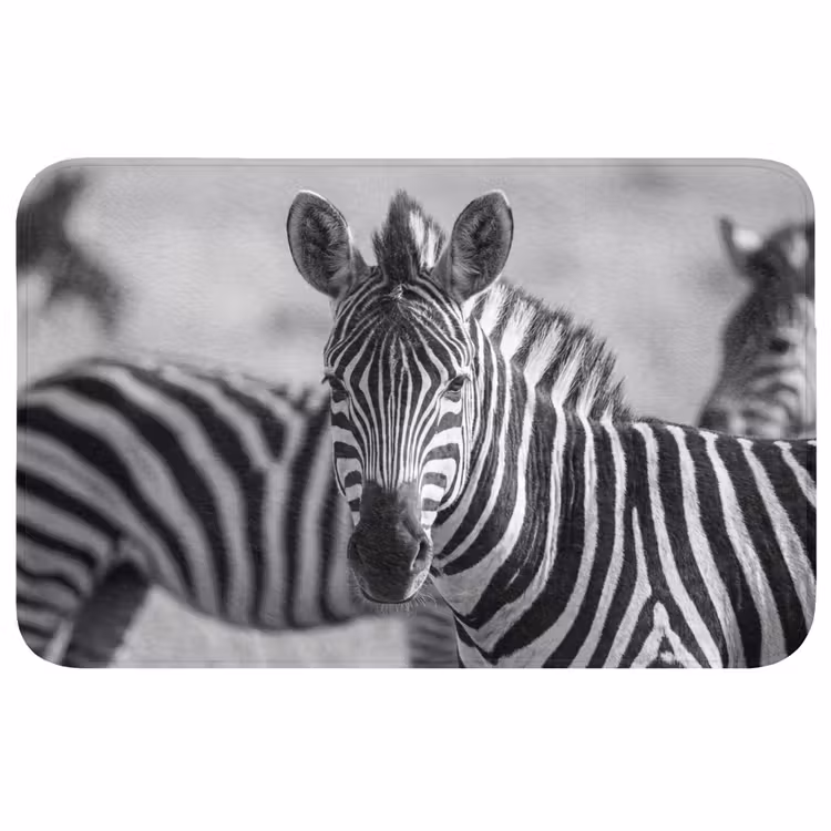 Badmat - Zebra's - Zwart - Wit — 1