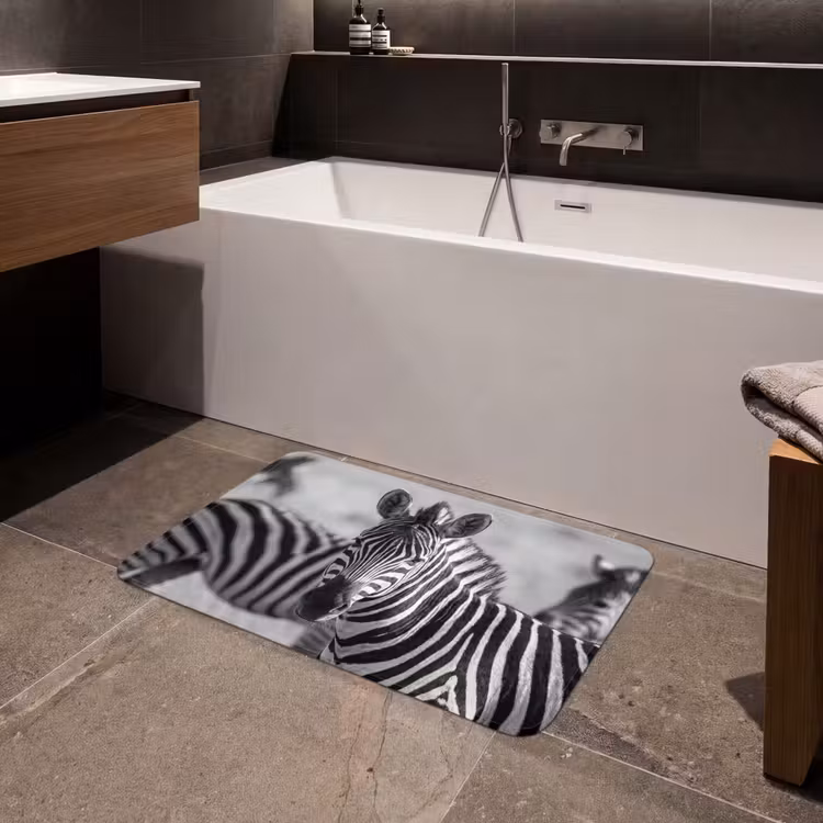 Badmat - Zebra's - Zwart - Wit — 4