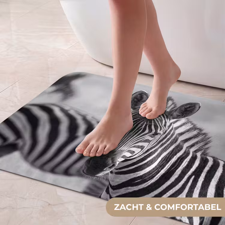 Badmat - Zebra's - Zwart - Wit — 5