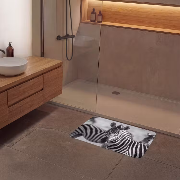 Badmat - Zebra's - Zwart - Wit — 6