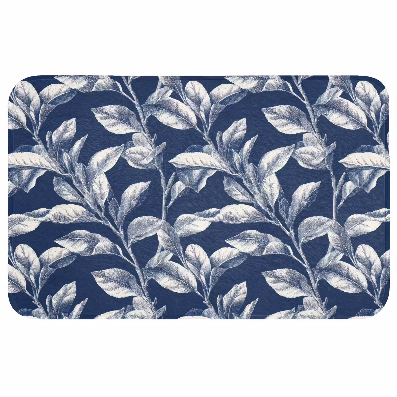 Badmat - Botanisch - Patroon - Blauw — 1