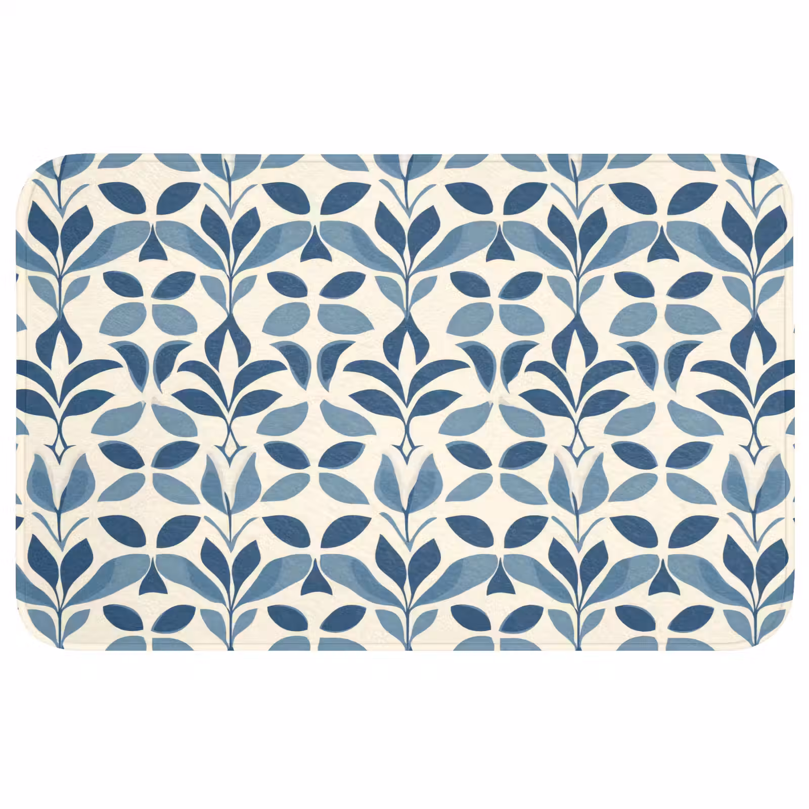 Badmat - Flora - Modern - Blauw — 1