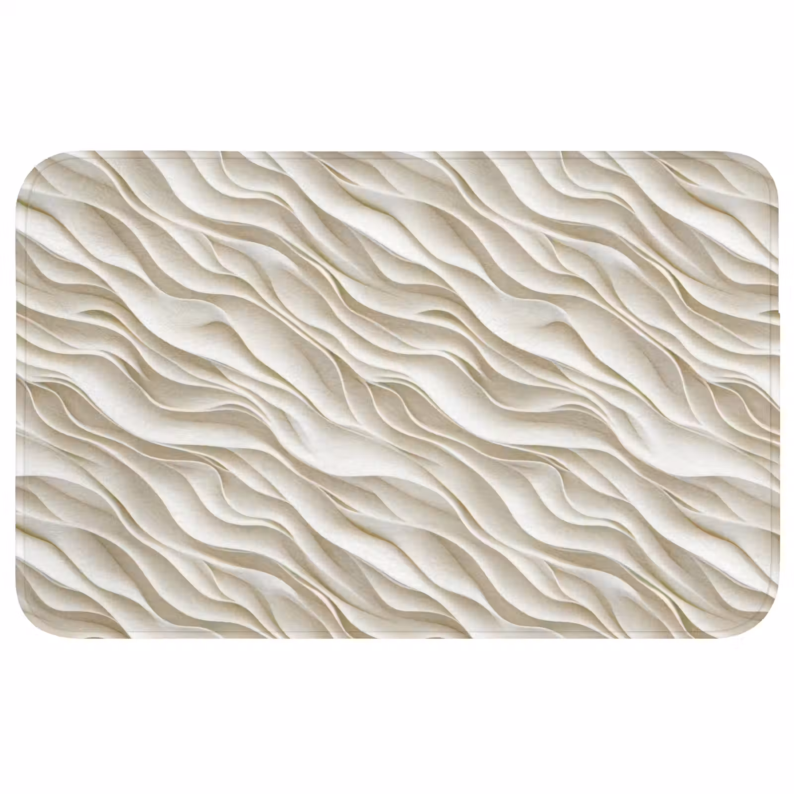 Badmat - Golven - Wit - Minimalistisch — 1