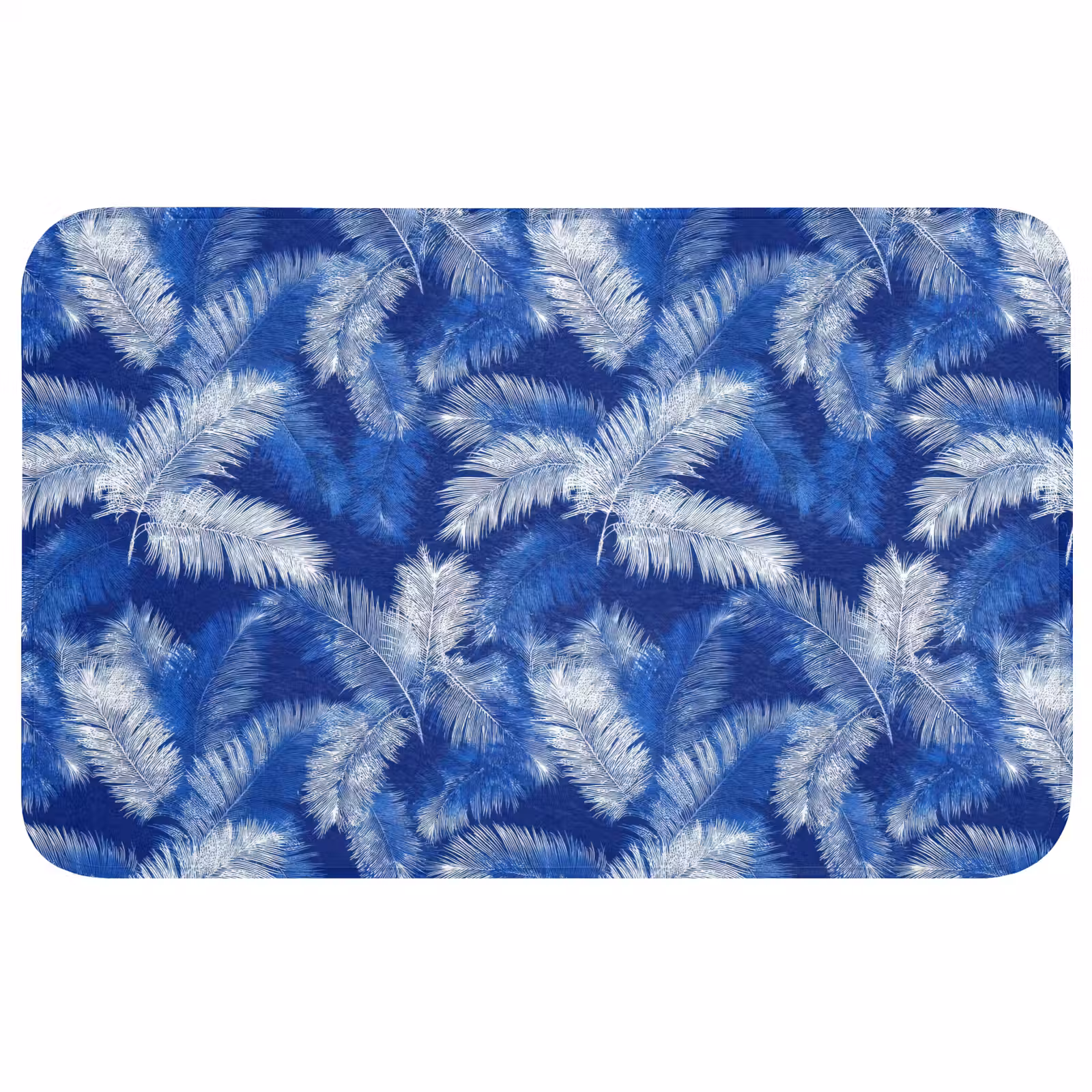 Badmat - Palmblad - Patroon - Blauw — 1