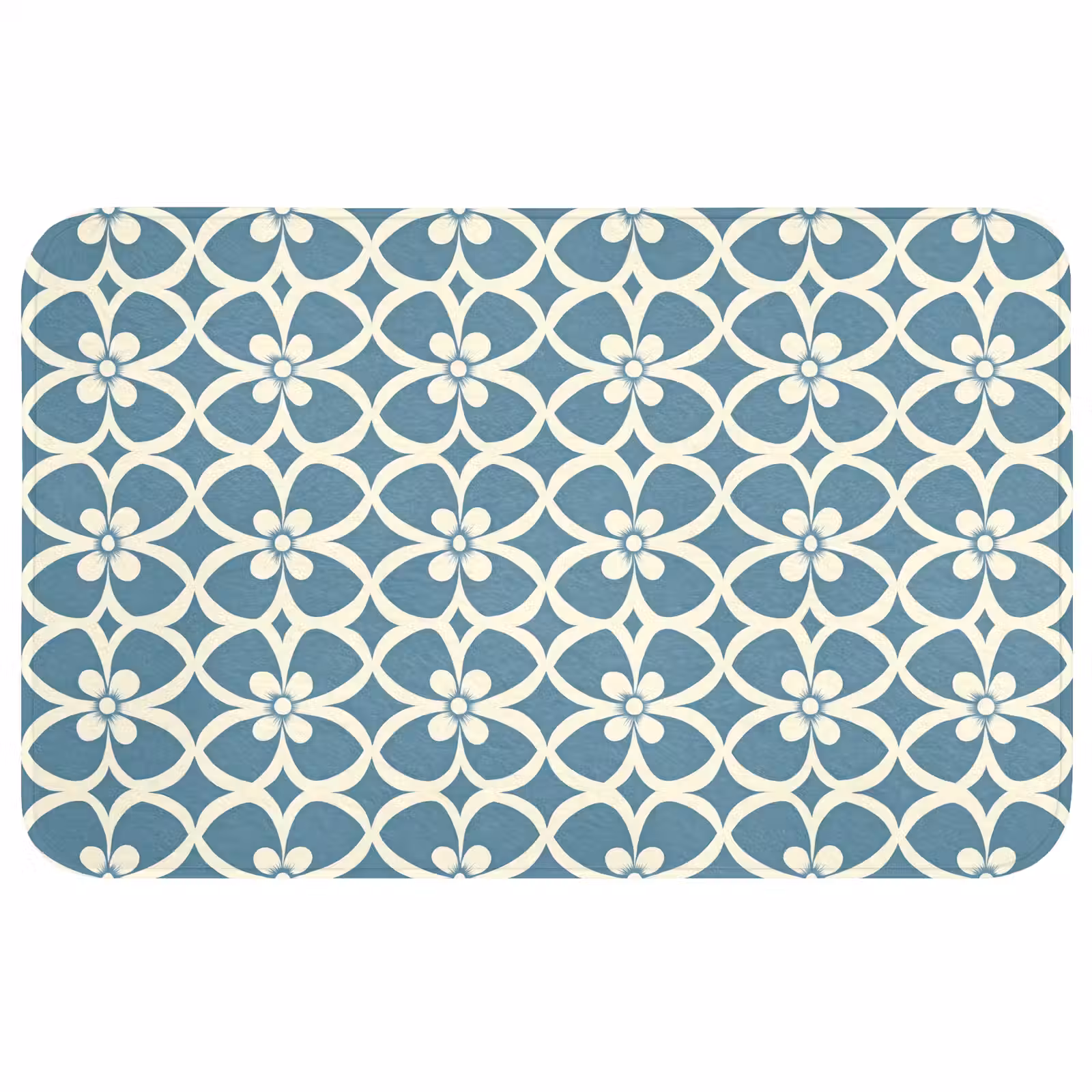 Badmat - Patroon - Symmetrisch - Blauw — 1