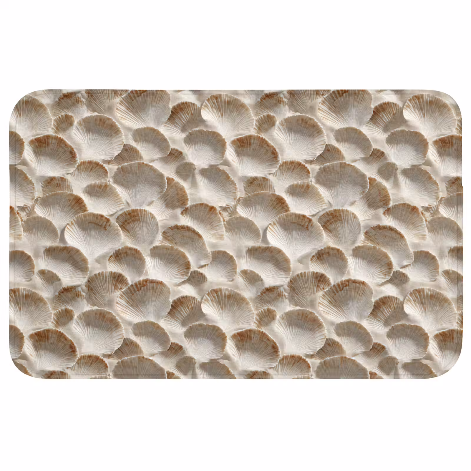 Badmat - Schelpen - Waaiervorm - Wit — 1